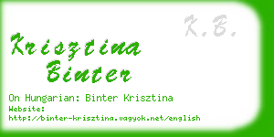 krisztina binter business card